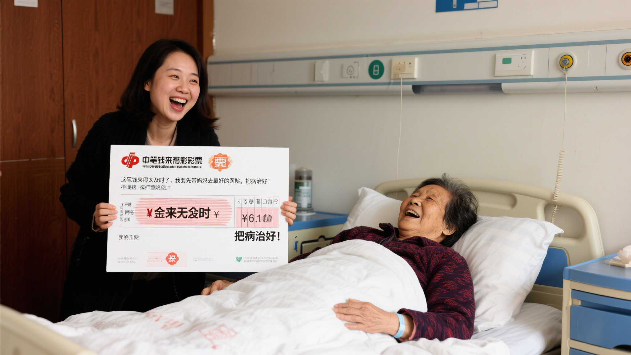 孝心女儿10元机选喜中福彩730万 奖金优先为母治病